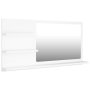 vidaXL Огледало за баня, бял, 90x10,5x45 см, ПДЧ(SKU:805015, снимка 1 - Огледала - 44428470