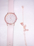 Дамски часовник в комплект с красива гривна роза, снимка 1 - Гривни - 44583771