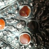 Старинен  посребрен  накит  колие, снимка 3 - Колиета, медальони, синджири - 40341612