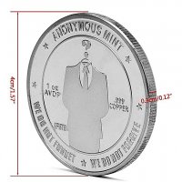 Биткойн монета Анонимните - Bitcoin Anonymos mint ( BTC ) - Silver, снимка 2 - Нумизматика и бонистика - 39147658