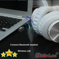 Безжичен USB адаптер Мини Bluetooth 5.0 приемник Безжичен аудио предавател за компютър лаптоп таблет, снимка 14 - Слушалки, hands-free - 41022865