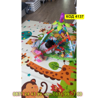 Сгъваемо детско килимче за игра, топлоизолиращо 180x200x1cm - Жираф и Цифри - КОД 4137, снимка 10 - Други - 44683818
