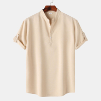 Мъжка едноцветна риза с къс ръкав, 11цвята , снимка 11 - Ризи - 44760177