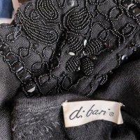 d.bari - черен вълнен пуловер с камъни, снимка 4 - Блузи с дълъг ръкав и пуловери - 33887628