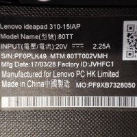 Lenovo Ideapad 310-15IAP, снимка 1 - Части за лаптопи - 44437843