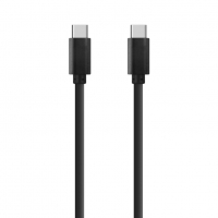 Кабел за данни DeTech, USB Type-C - USB Type-C 2.0, 1.0m, Черен, снимка 1 - USB кабели - 36371418