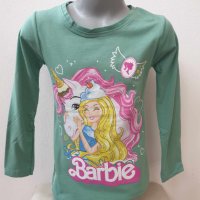 нова зелена блузка с ,,Барби,,, снимка 1 - Детски Блузи и туники - 42328837