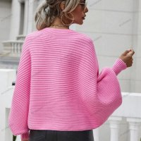 Дамски свободен пуловер с кръгло деколте и дълги ръкави, 2цвята - 023, снимка 15 - Блузи с дълъг ръкав и пуловери - 42682664