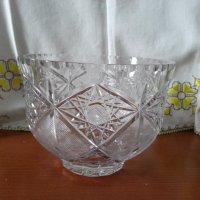 Голяма кристална купа фруктиера , снимка 1 - Антикварни и старинни предмети - 41776496