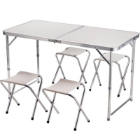 Сгъваема маса за къмпинг с 4 стола - преносима, комплект за пикник, снимка 4 - Къмпинг мебели - 44781802