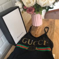 Gucci Women's Black Sparkling Fake Logo Swimsuit, снимка 9 - Бански костюми - 42488770