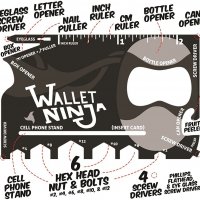 Мулти-инструмент Wallet Ninja 18 в 1 НОВ, снимка 2 - Други - 34376399