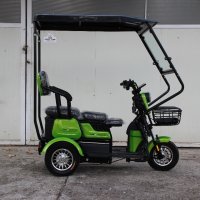  Електрическа Tриместна Tриколка С Таван X1 1500W - Зелена , снимка 2 - Мотоциклети и мототехника - 42119625