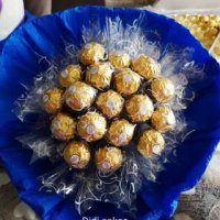 Букет от бонбони FERRERO ROCHER, снимка 5 - Декорация - 40911827