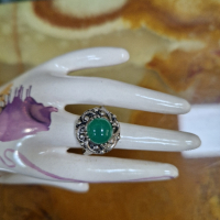 Чудесен изключително красив антикварен немски сребърен пръстен , снимка 2 - Пръстени - 44508816