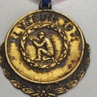 норвежки сребърен медал с позлата , снимка 2 - Антикварни и старинни предмети - 42119885