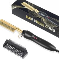 Електрически гребен за брада и коса Hot Comb Gold, снимка 1 - Маши за коса - 41661649