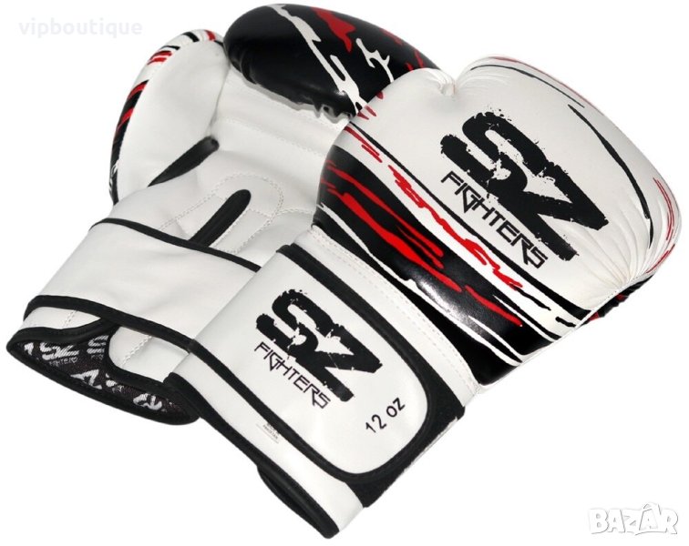 Боксови Ръкавици Ест. Кожа MADNESS White Black Red, снимка 1