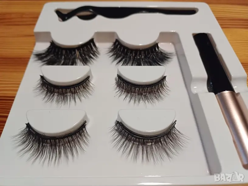   5 чифта магнитни изкуствени мигли с очна линия , снимка 1