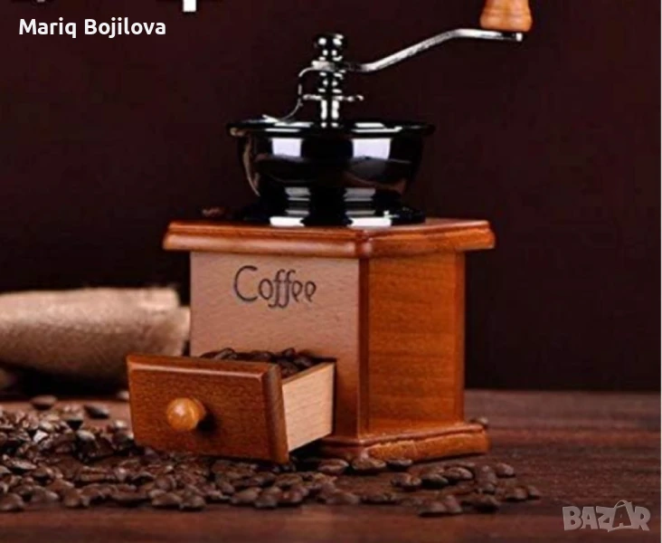 Кафемелачка ръчна Rosberg, Керамичен  механизъм, Корпус от метал и  дърво, Кафяв, снимка 1