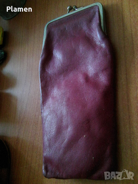 Калъфка за очила от естественна кожа тип портмоне, снимка 1