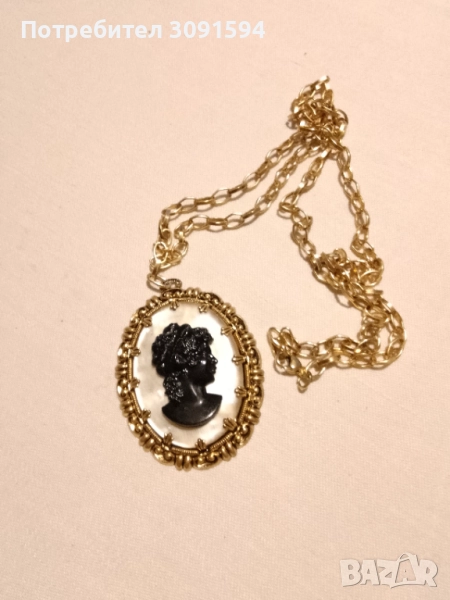 СТАРИННА ПОЗЛАТЕНА БРОНЗОВА КАМЕЯ ВИКТОРИАНСКИ , снимка 1