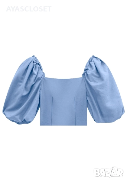 Ефектна блуза с буфон ръкави Л, снимка 1