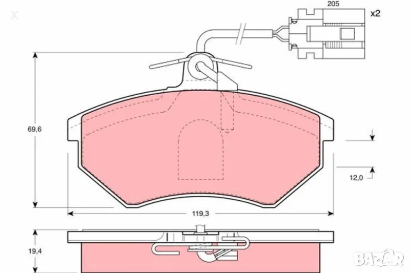 SIMER 635 Предни накладки VW Golf, Vento / AUDI 80 B3 B4 1986-1999 OE 357698151C OE 8A0698151, снимка 1