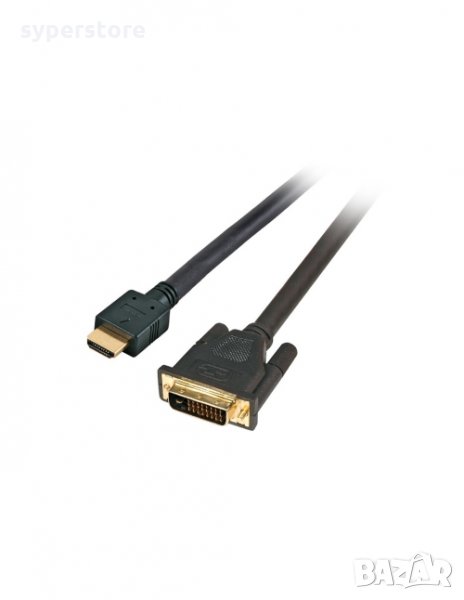 Кабел DVI към HDMI 5м VCom SS001230 Черен, Cable DVI 24+1 to HDMI Full HD M/M, снимка 1