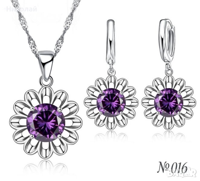 Сребънен сет колие с обеци, подарък за денят на влюбените, подарък за жена, Св. Валентин, снимка 1