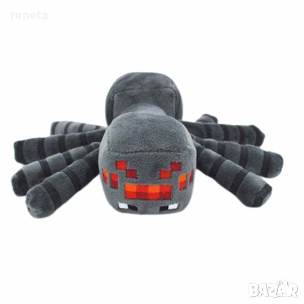 Играчка Minecraft, Паяк, Плюшена, Сив, снимка 1