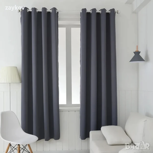 7VSTOHS Непрозрачни завеси за затъмнение, комплект от 2,, снимка 1