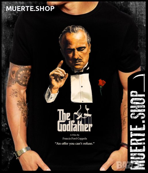 Черна тениска с щампа THE GODFATHER OFFER, снимка 1