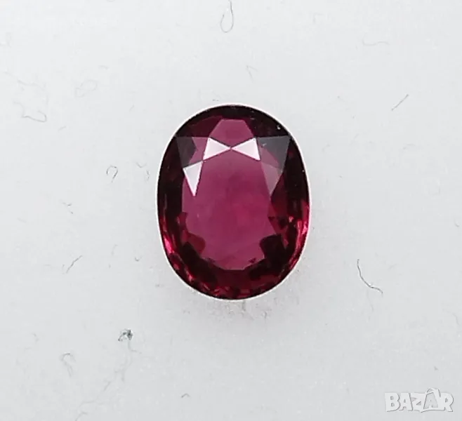 Естествен винено червен рубин с VS чистота и тегло 0.76кт.! Сертификат! Нов!, снимка 1