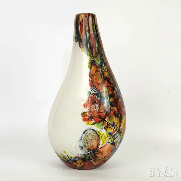 Ваза от арт стъкло "Червена лава", снимка 1