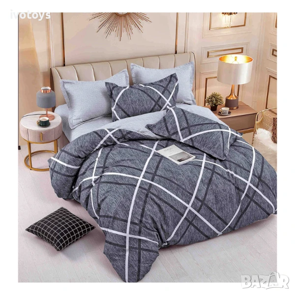 Двулицево спално бельо (размер за приста), 4 части - Модел WS15511, снимка 1