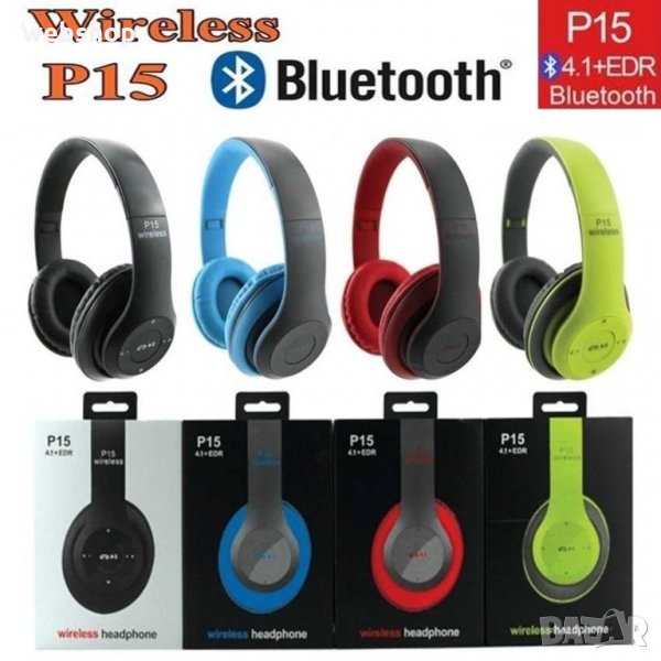 BLUETOOTH БЕЗЖИЧНИ СЛУШАЛКИ P15, снимка 1