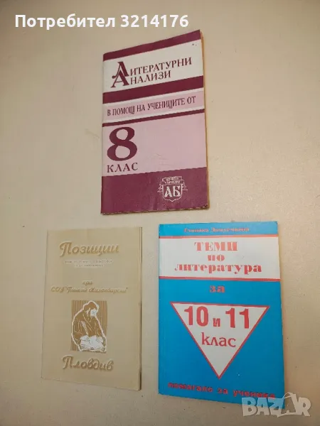 Теми по литература за 10 и 11 клас - Стоянка Домусчиева (1999), снимка 1