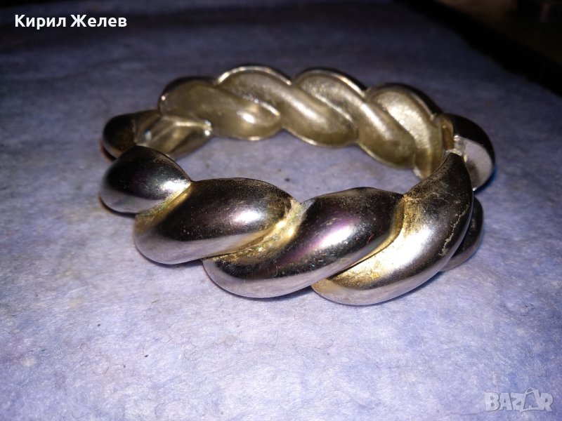 ПОСРЕБРЕНА СТОМАНЕНА ВИНТИДЖ - АРТ ГРИВНА ЕФЕКТНА ПЛЕТКА 26492, снимка 1