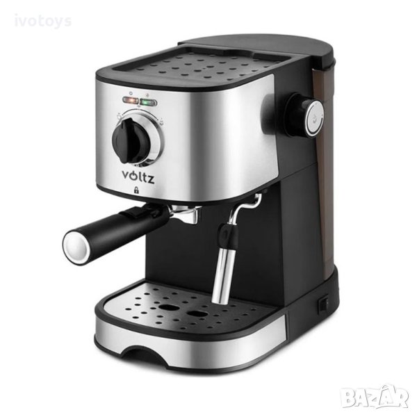 Еспресо машина Voltz V51171D, 20 bar, 850W, 2 цедки, Черен/инокс, снимка 1