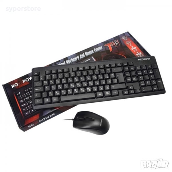 Клавиатура + Мишка Roxpower T-15 черна, SS300641, снимка 1