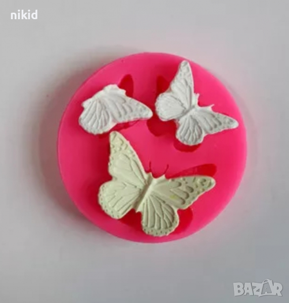 3 вида пеперуди пеперуда отворена затворена силиконов молд фондан , снимка 1