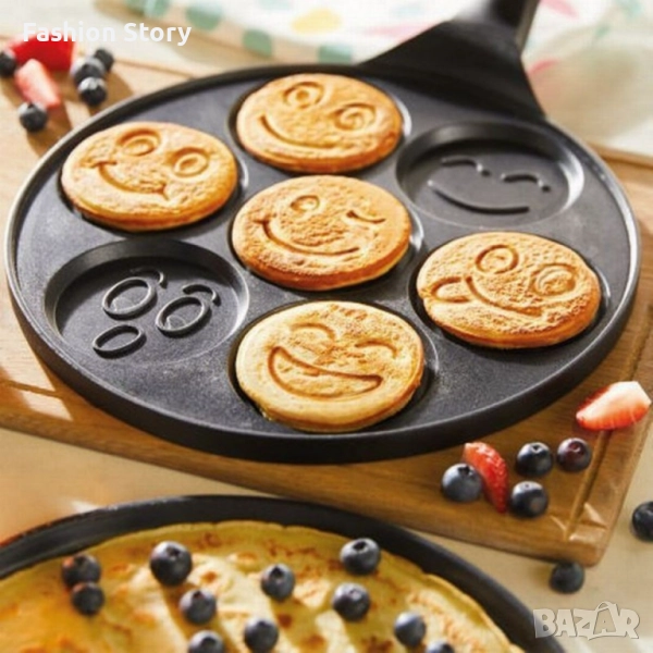 Тиган за палачинки с форми на емотикони – перфектен за весела и вкусна закуска, снимка 1
