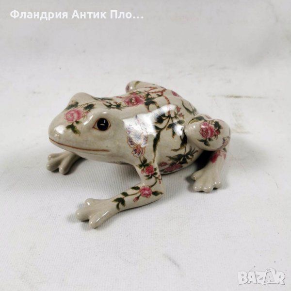 Фигурка - Жаба на цветя, снимка 1
