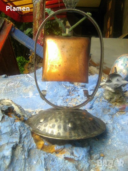 Медна  камбанка с ковано желязо, снимка 1