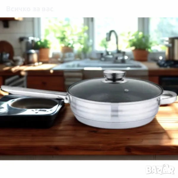 Тиган Bohmann, 24х7.5 см. 3.4л., неръждаема стомана, тефлон покритие, снимка 1