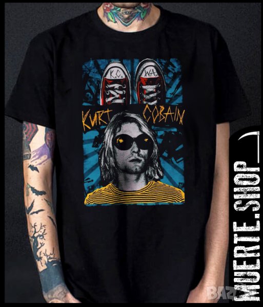 Черна тениска с щампа KURT COBAIN, снимка 1