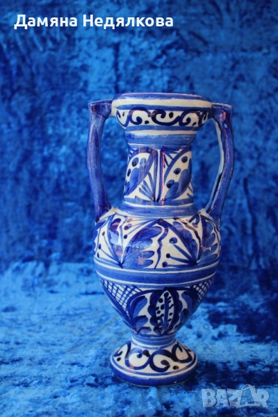 синя испанска ваза, снимка 1