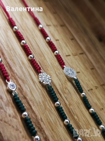 Дамска коледна сребърна гривна със снежинка, снимка 8 - Гривни - 34828409