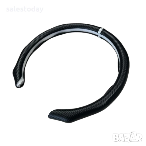 Протектор за волан, 1/2 калъф за волан, Карбон със сива лента